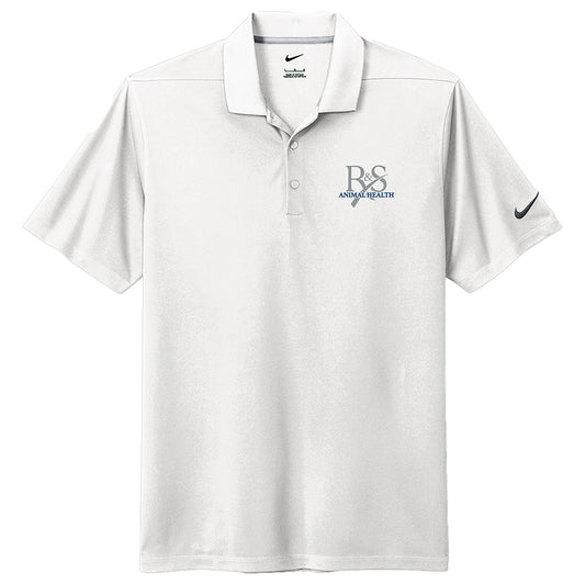 Animal Health Men's Nike Dri-Fit Micro Pique Polo White
